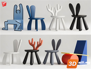 Kid's table and chairs Skp Files 